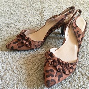 Leopard/Cheetah Print Fux Suede Heels